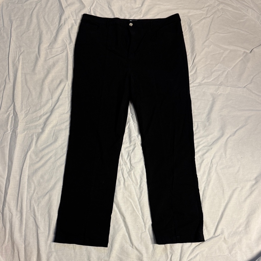 Black Front Slit Trousers